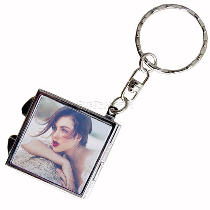 Sublimation Compact Mirror With Keyring