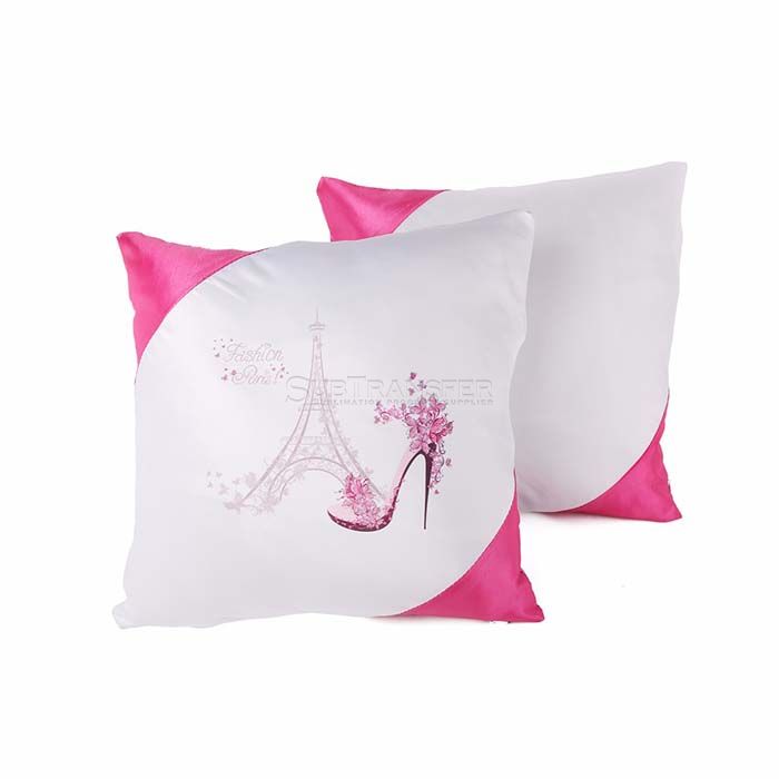 Roseo Pink Sublimation Pillow Case with Colored Corner 