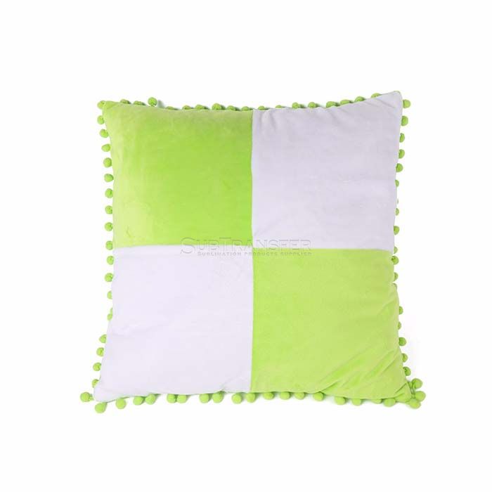 Sublimation Pillowcases With Colored Green Fluffy Ball 