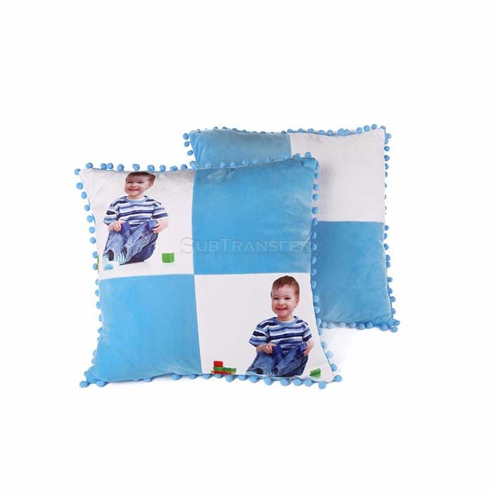 Sublimation Pillowcase With Blue Fluffy Ball 
