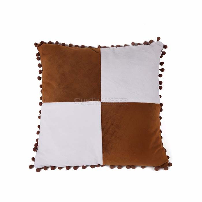 Sublimation Pillowcase With Brown Fluffy Ball 