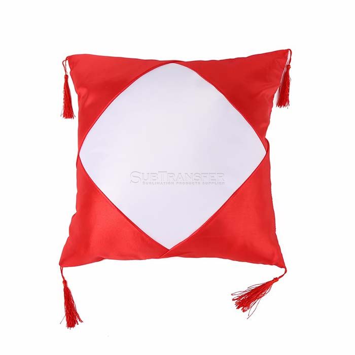 Red Sublimation Polyester Pillowcases With Tassel