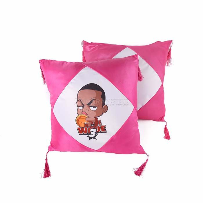 Roseo Pink Sublimation Polyester Pillow Case With Tassel