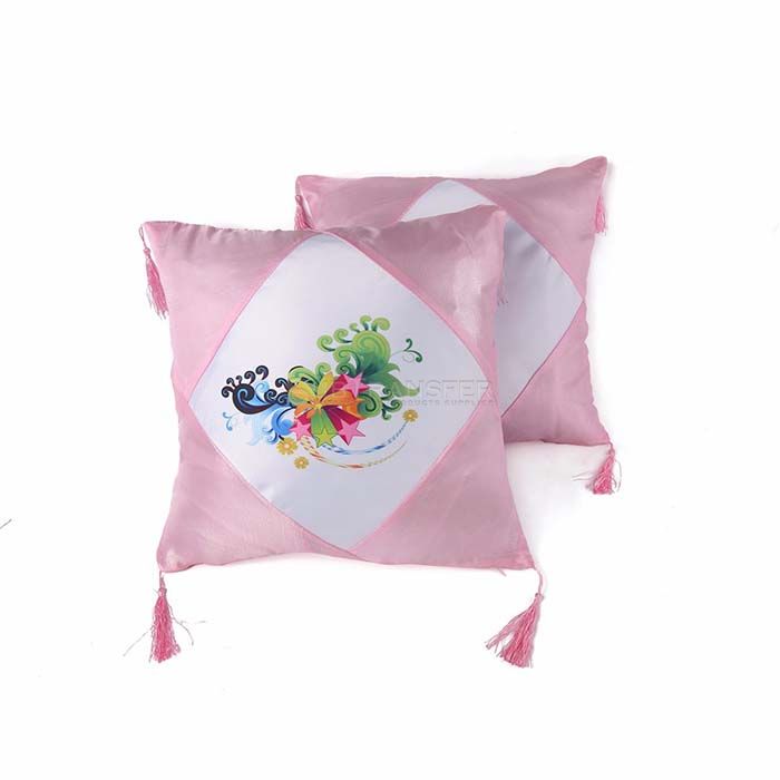 Pink Sublimation Polyester Pillow Case With Tassel