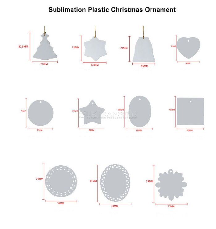 Sublimation Christmas Plastic Ornament