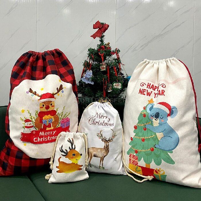 Sublimation Christmas Drawstring Bags 2