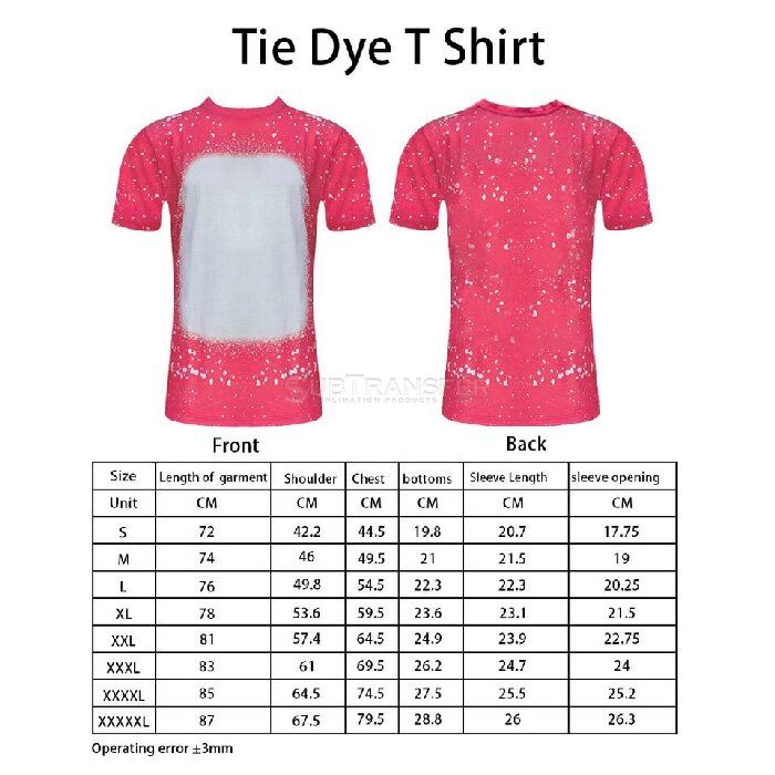 Sublimation Tie Dye T Shirt