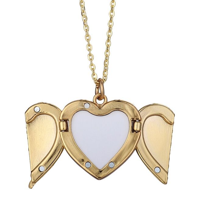 Sublimation Couples Love Charm Guardian Angel necklace,vintage golden Valentine's Day
