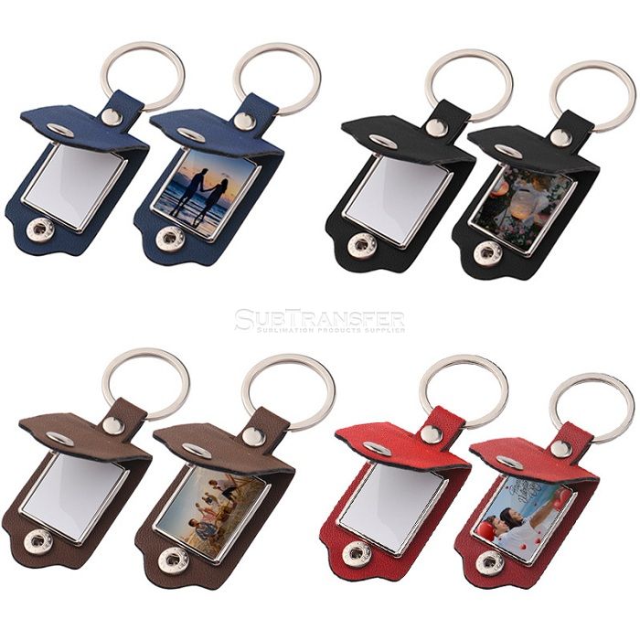 Sublimation Leather Cover Metal Keyring