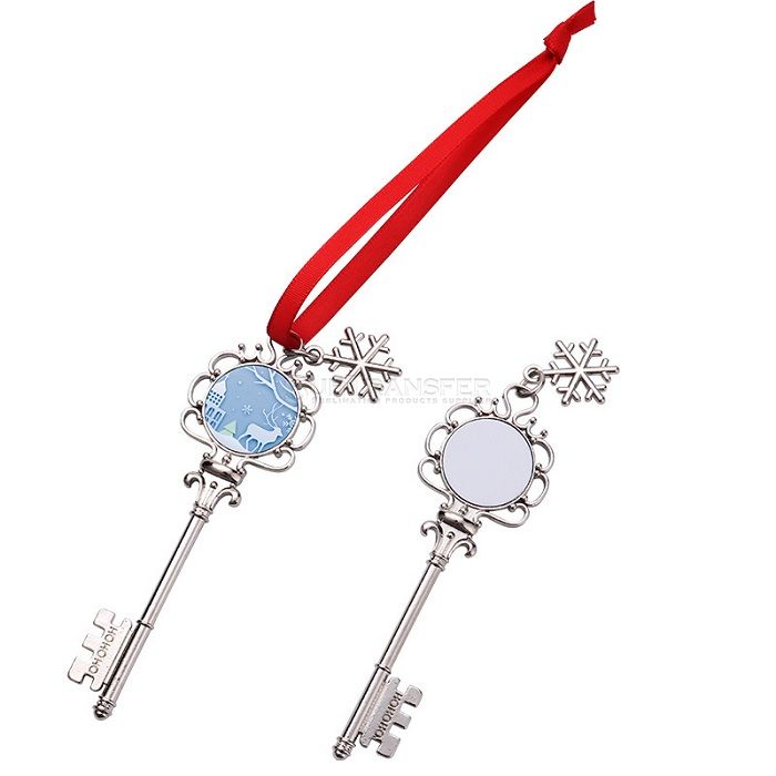 Sublimation Snowflake Key Shape Christmas Pendant