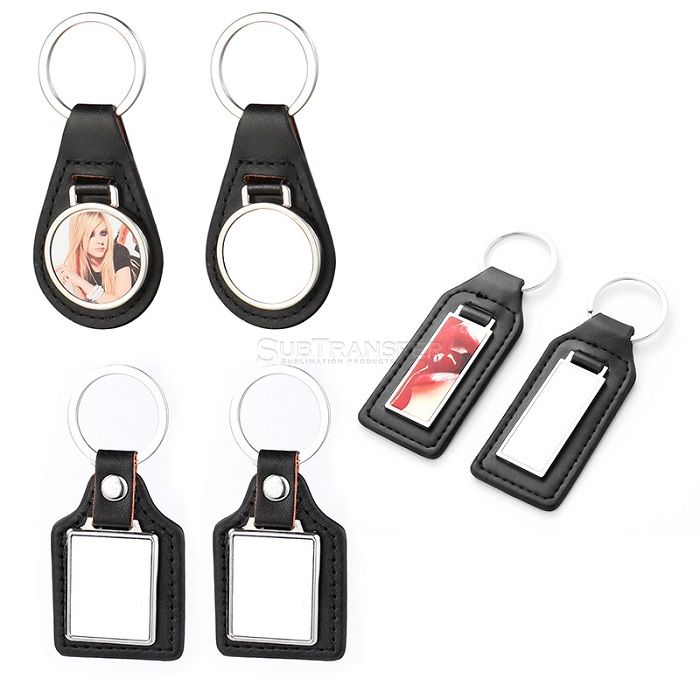 Sublimation Leather Key Chain With Metal Insert