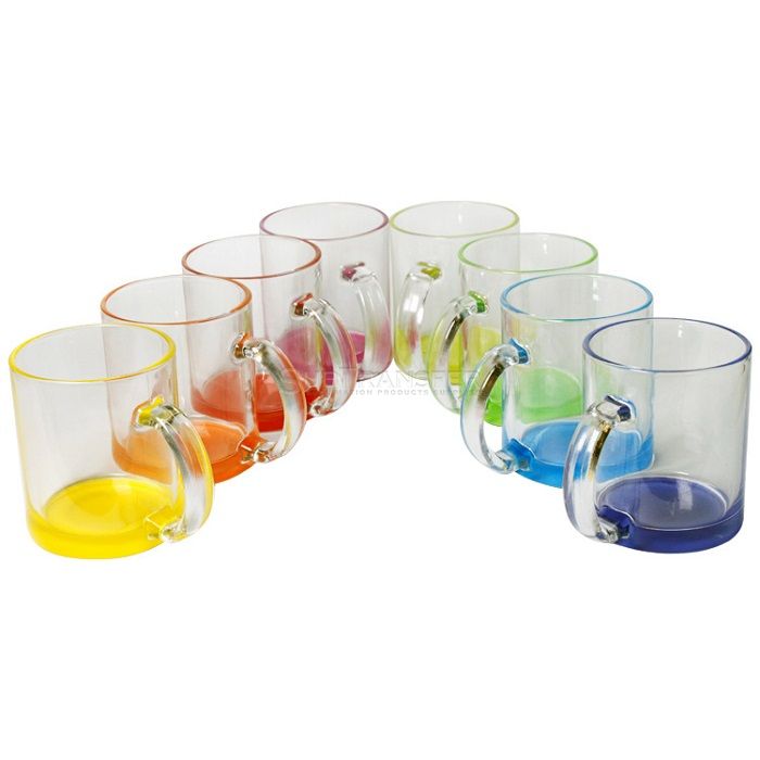 Sublimation Colored Bottom Clear Glass Mug 11oz