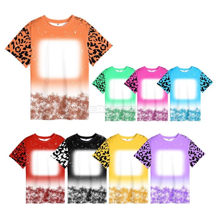 Sublimation Printable Leopard Print Tie Dye T Shirt