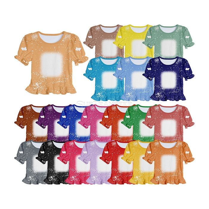 Sublimation Puff Sleeve Tie Dye T Shirt