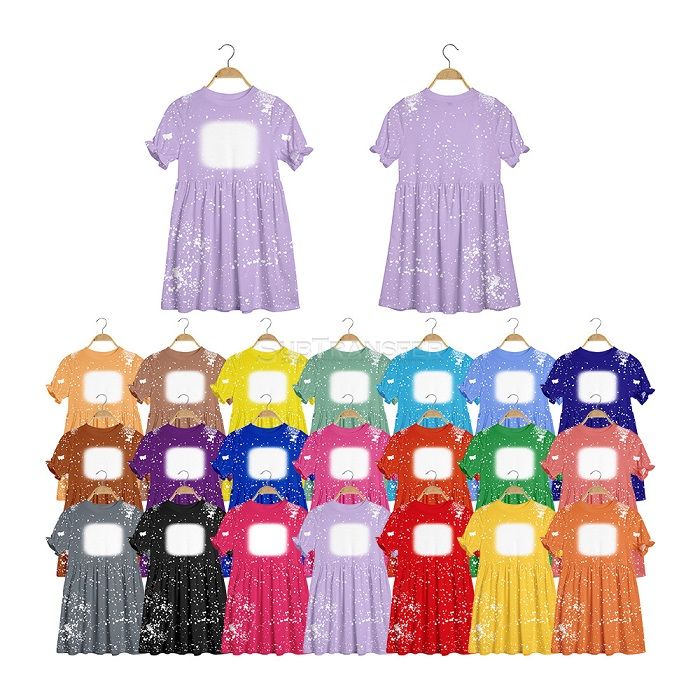 Sublimation Tie Dye Dress For Kids