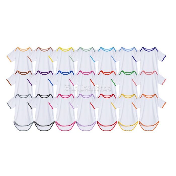 Sublimation Short Sleeves Colored Edge Baby Clothes 