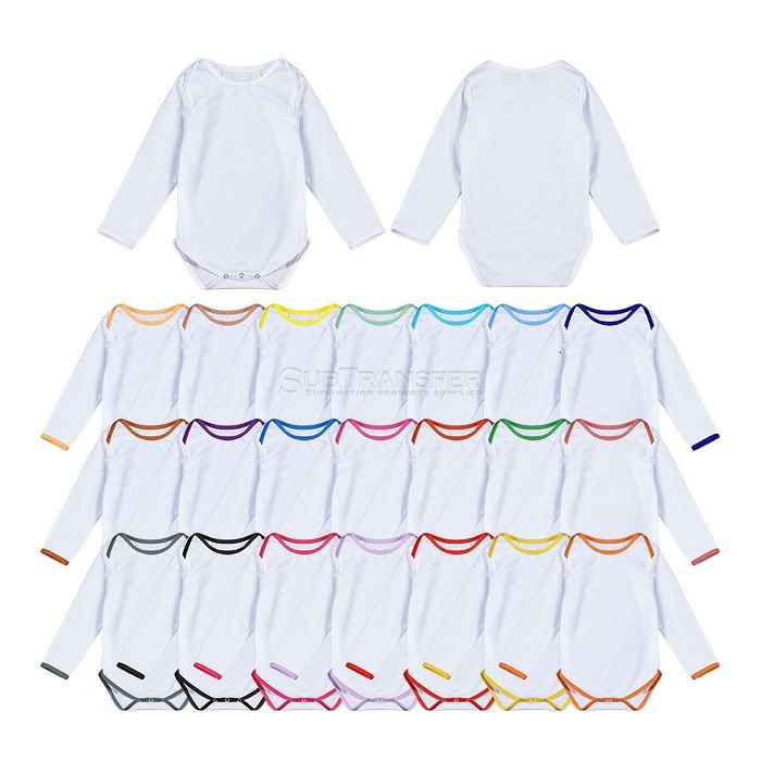 Sublimation Long Sleeves Colored Edge Baby Clothes 